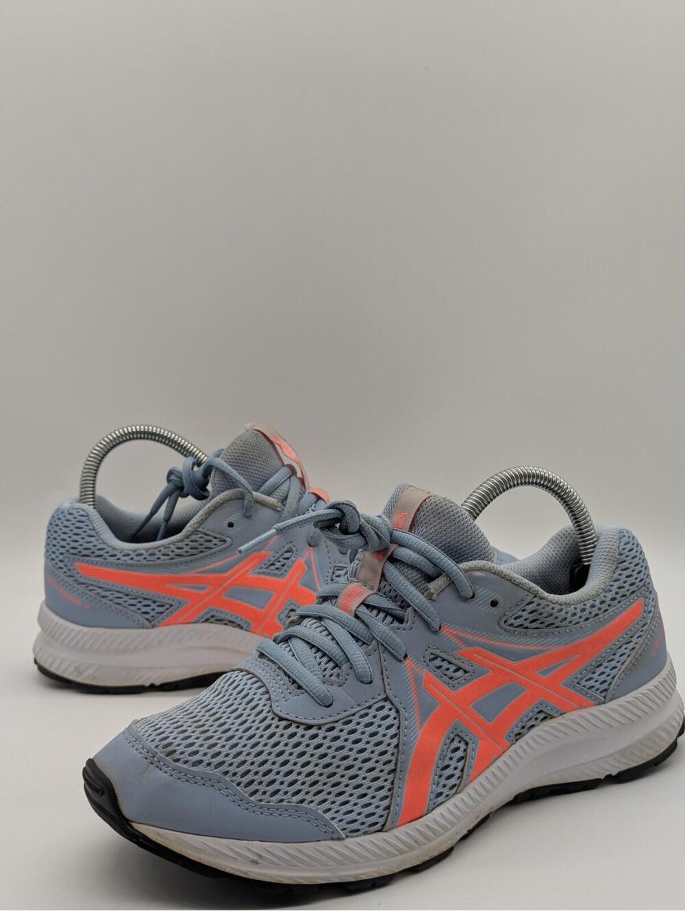 Kids Size 7Y /Women's 8.5 Asics Contend 7 Mist Blazing Coral Blue Shoes 1014A192